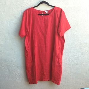 Eileen Fisher Organic Linen Ballet Neck Dress (Size M)